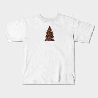 Christmas tree made of leopard pattern Kids T-Shirt